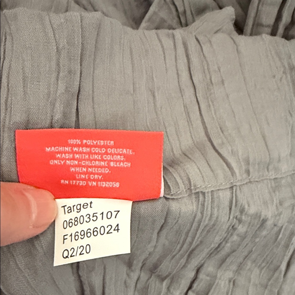 Opalhouse Soft Gray Crinkled Fabric Sheer Curtain Panels set of 2 - Picture 3 of 6